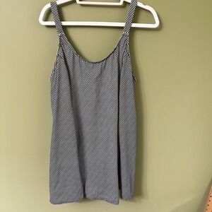 Esther Williams Black White Checkered Tankini Top Swimsuit Size 24 Vintage Retro